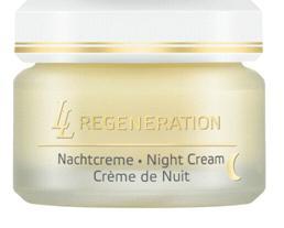 LL REGENERATION NIGHT CREAM Een rijke nachtcrème met het zeer effectieve s Avonds na het reinigen en na het gebruik van de LL REGENERATION BLOSSOM DEW GEL. Breng gelijkmatig aan op de huid.