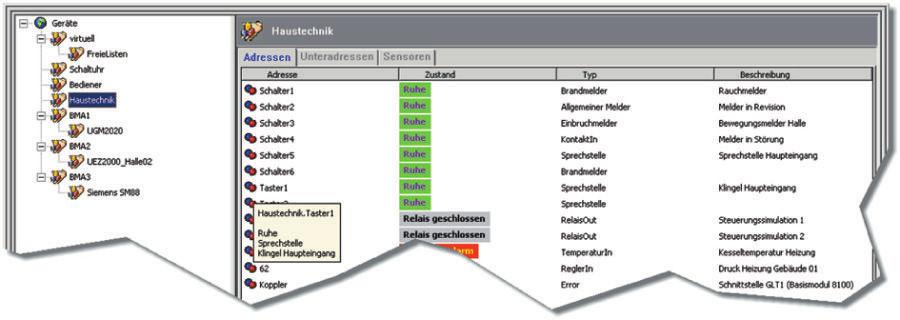 Verwerking van meldingen en alarmweergave Alarmwachtrij met maximaal 5000 gelijktijdige alarmgebertenissen en gedetailleerde alarminformatie Zeer itgebreide bibliotheek met gestandaardiseerde