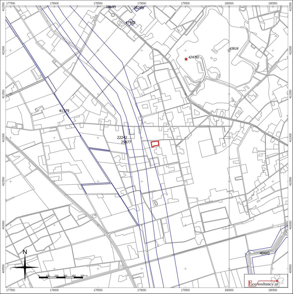 Figuur 8. Archeologische Gegevenskaart van het onderzoeksgebied 26 Zandstraat 15 te Langenboom.