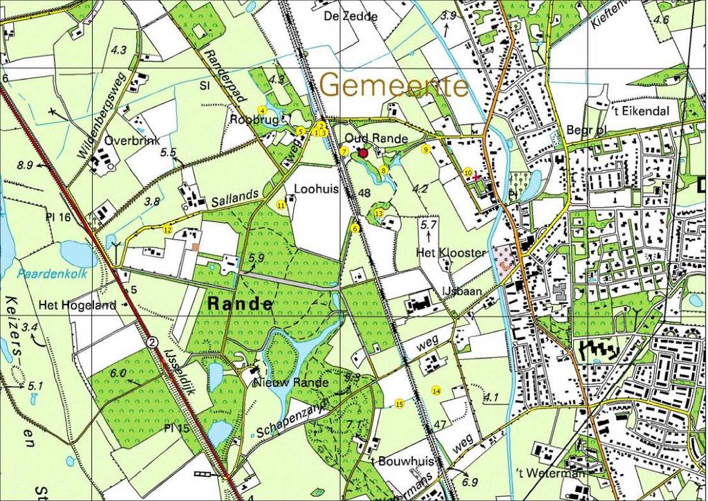 Stichting RAVON 2 MATERIAAL EN METHODE 2.1 Onderzoeksgebied Het onderzoek is uitgevoerd in en rondom het gebied De Rande in de gemeente Deventer.