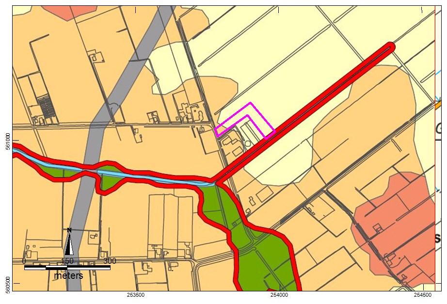 Afbeelding 2. Plangebied op de archeologische beleidskaart van de gemeente Aa en Hunze. 1.