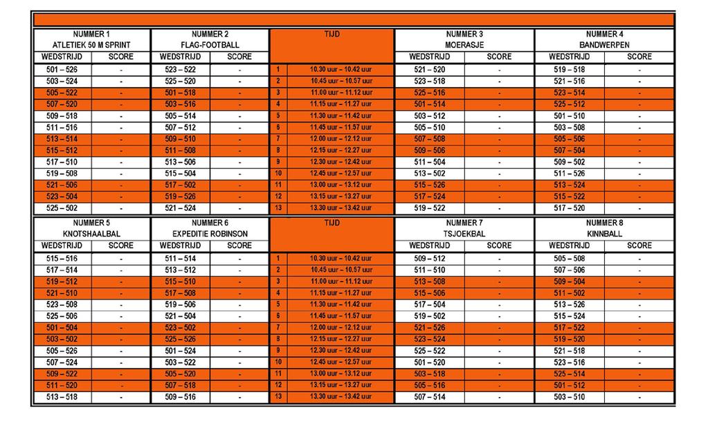 WEDSTRIJDSCHEMA