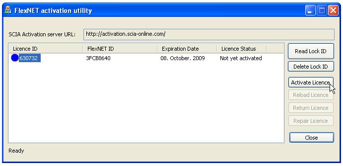 Deze Lock ID is geregistreerd in SCIAxx.lid-bestand, waarbij xx staat voor de nummer van uw file. Selecteer uw lid-file en klik op [Open]. 3.