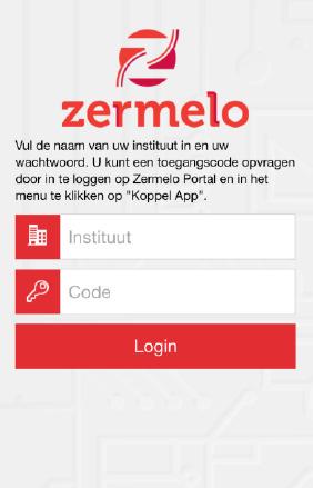 Er wordt om de volgende gegevens gevraagd: - Instituut hier vul je in: rsgenkhuizen - Code hier vul je in: de 12-cijferige code die in het Portal onder rsgenkhuizen staat (zonder spaties).