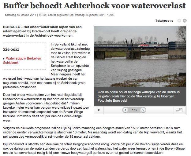 - Bergingsgebieden Voorbeeld Bielheimerbeek (stroomgebied Oude IJssel) Oude IJssel