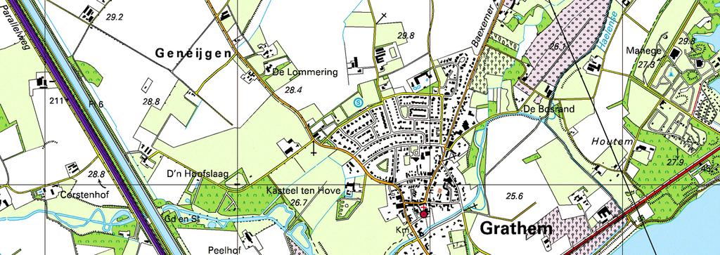 Ligging en globale begrenzing van het onderzoeksgebied Huidige situatie Het plangebied ligt in ten noorden van de kern van Grathem, gemeente Leudal.