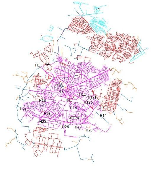 Bijlage E Aanwezige voorzieningen Overzicht In de onderstaande figuur is de riolering in Hengelo weergegeven.