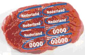 Opgave 19 Productinformatie Vlees in verpakking Op voorverpakt vlees worden altijd vier gegevens vermeld: 1. Het land waar het rund of kalf is geslacht.