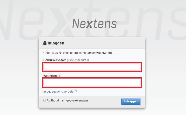 1: Uw PKIoverheid services certificaat uploaden Stap 1 Log in op https://portal.nextens.