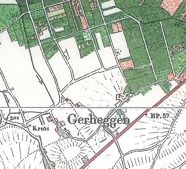 HISTORIE Het plangebied en de directe omgeving waren rond 1892 reeds in gebruik als bouwland; zie de markering in de uitsnede van de historische topografische kaart uit 1892