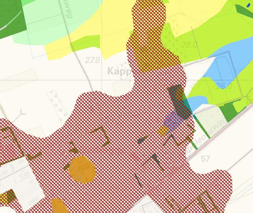 LANDSCHAPSKADER NML open houden Het Landschapskader Noord- en Midden- Limburg rangschikt het zuidelijk deel van het plangebied in kaart 5 (Kwaliteitsimpuls) in een zone voor het versterken van