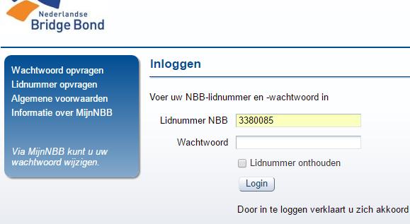 Als er geen mailadres van u bekend is bij de NBB kunt u uw wachtwoord pas opvragen nadat u uw mailadres hebt doorgeven aanhelpdesk@bridge.