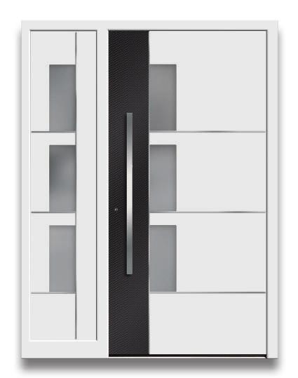 opliggende lisenen Designveld: hoogglans carbonlook Optioneel: structuurglas reflo Greep: 1041-13 edelstaal [fbeelding onder] Model 6877-41