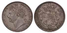 Great Britain. George IIII. Shilling. 1821. KM 687. VF +. 35,- 911. Great Britain. George III. Half Crown.