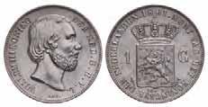1 gulden Willem III 1856. Zeer Fraai / Prachtig. 30,- 524.