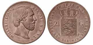 2½ gulden Willem III 1858. FDC. 150,- 594.