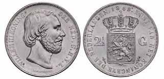 2½ gulden Willem III 1867. Zeer Fraai / Prachtig. 25,- 603.