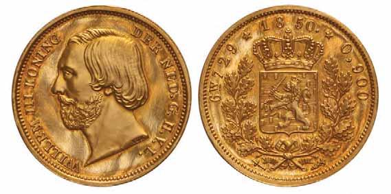 650. 10 gulden goud Willem III 1850.