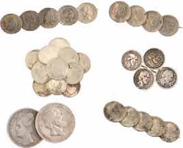 Lot (6) 5 cent en 1/2 gulden