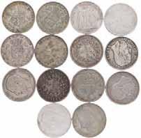 821. France-Belgium. Lot (14) 5 Francs. 1837-1875. e.g. France 1871 A. F-VF +. 140,- 825.