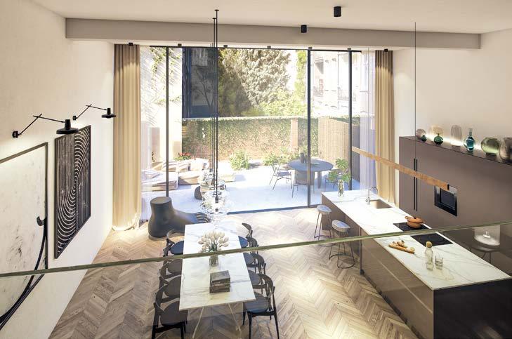 The height of the atrium in the Townhouses and the large windows offer an unprecedented