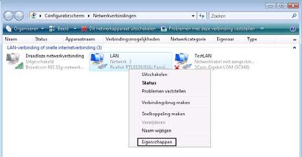 Kies in het menu aan de linkerkant voor Netwerkverbindingen beheren. 3.