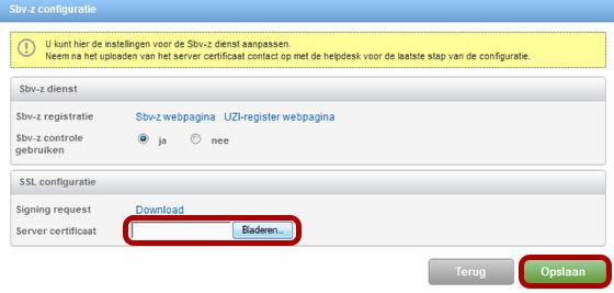 Plaatsing van het certificaat in Ons Administratie Na enige tijd zal u van UZI bericht krijgen dat uw server certificaat klaar is en u die kunt downloaden. Download het certificaat.