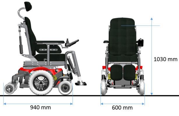 24 Technische specificaties Lengte [L]: breedte [W]: hoogte [H]: 940 mm (zonder beensteunen) 600 mm 1030 mm (Bovenzijde rug beugel) Algemeen productnaam rolstoelklasse levensduur DATA Morgan klasse B