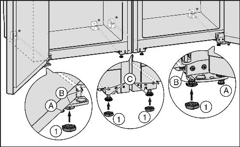 q De combinatie is het makkelijkst in diagonale richting voort te bewegen, door afwisselend de linker- en de rechterhoek te verschuiven Wanneer de combinatie exact voor de nis staat, rechtuit op zijn