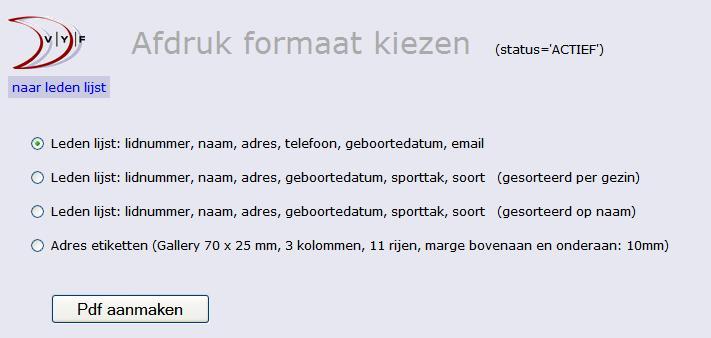 E-mailen individueel of in groep: Door op het e-mail adres van een lid te klikken in de lijst, open je automatisch een lege e-mail in bijvoorbeeld Outlook of Outlook Express.