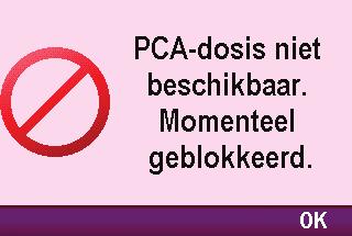 Druk op de PCA-dosistoets @ op de pomp of op de knop op de PCA-handset (zie pagina 16 voor informatie over de PCA-handset). 2.