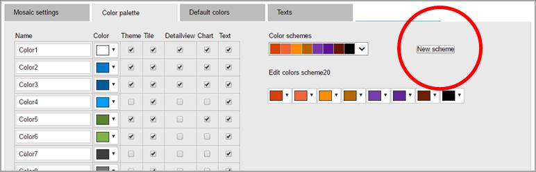Kleurenschema handmatig in te stellen Een beheerder heeft nu de mogelijkheid om de kleuren van kleurenschema's