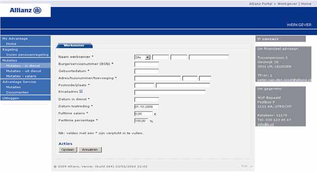 Inleiding Door het afsluiten van het Advantage Pensioen krijgt u via de site www.allianzadvantage.nl toegang tot de MyAdvantage portal.