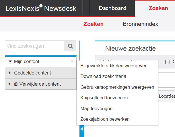 Bronnenindex 1 Voer de bronnaam of URL in om te zoeken op een specifieke bron en klik op het vergrootglas om de zoekactie uit te voeren.