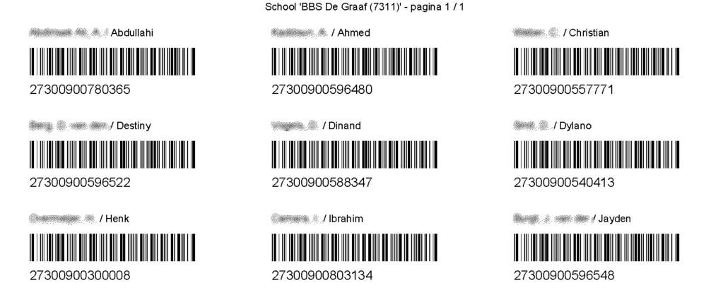 3.8.5 Etiketlijsten per groep Klanten > Overzichten > SchoolWise Hier kunt u per groep barcodes printen op etiketvellen, waarmee leerlingen zelf een boekenlegger of pasje kunnen maken.