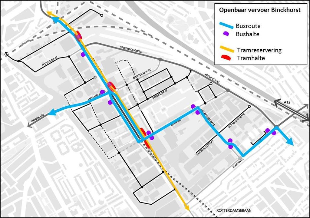 De verschillende delen van de Binckhorst sluiten via een aantal gebiedstoegangen aan op de stedelijke hoofdinfrastructuur.