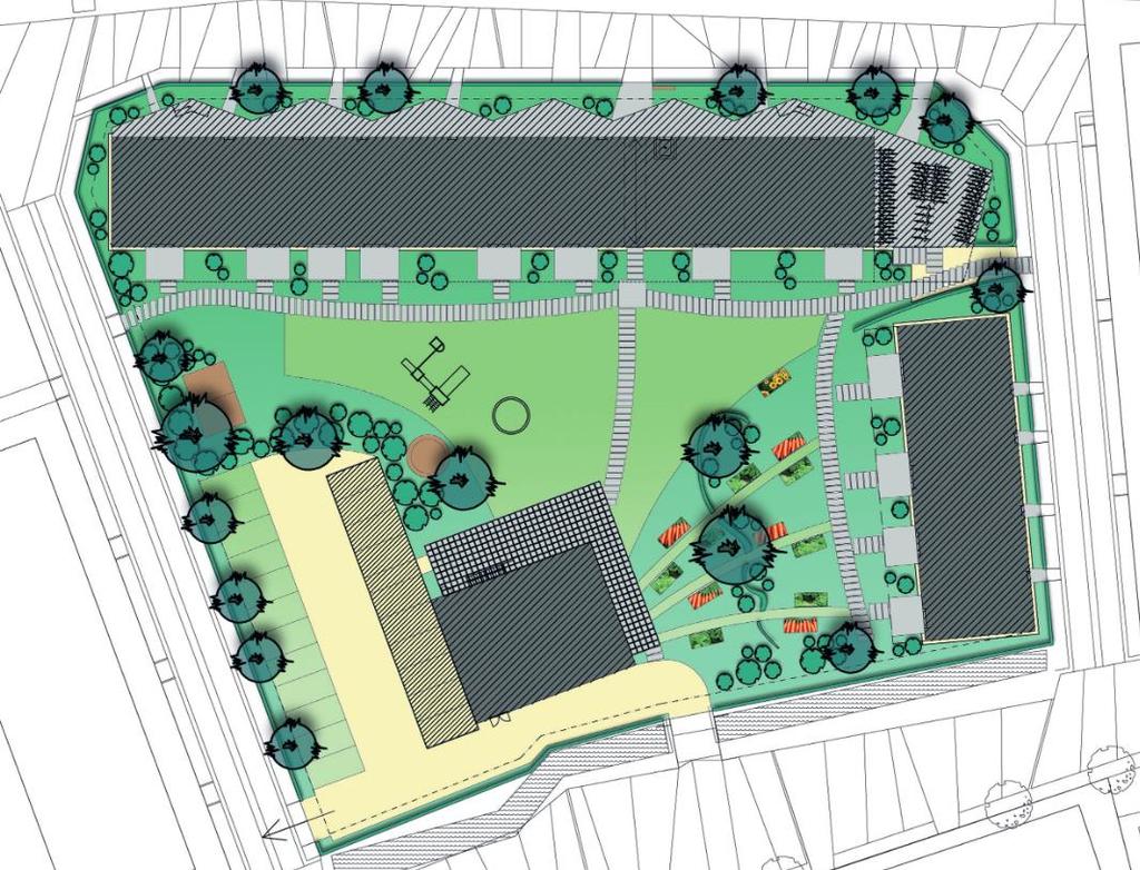 Cohousingproject Cohousingproject op veld 15 (Matexi) nu Wenenstraat, Stockholmplein, Athenestraat, Helsinkiplein 22 wooneenheden, 81,5-170 m² 31 volwassenen (25+ tot