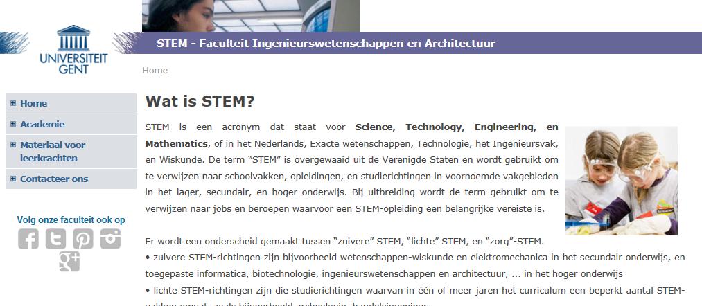 STEM aan de FEA http://www.stem-fea.ugent.