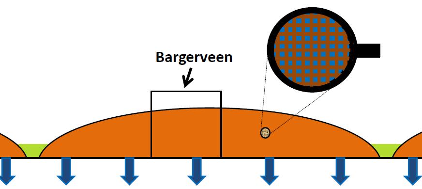 6.1.2 CASUS: Bufferzones rondom het Bargerveen 3 Net zo min als bij een waterdruppel of een hoop los zand, kun je van een hoogveenkoepel een groot stuk wegnemen en verwachten dat de rest ongewijzigd
