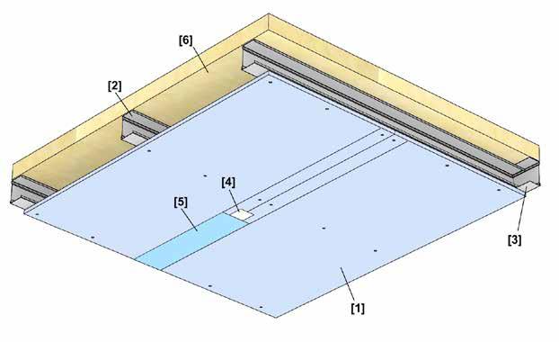 Metal Stud -plafond Plafonds in ruimtes met matige blootstelling aan hogere luchtvochtigheid (privé- of hotelbadkamers) MS 88 GH P/75.1 A Samenstelling Verlaging: min.