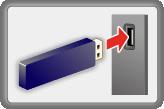 Een USB-flashgeheugen plaatsen of verwijderen Afhankelijk van het model kan het nodig zijn om het aansluitpaneel / kabelpaneel te verwijderen voor het plaatsen of verwijderen van het USBflashgeheugen.