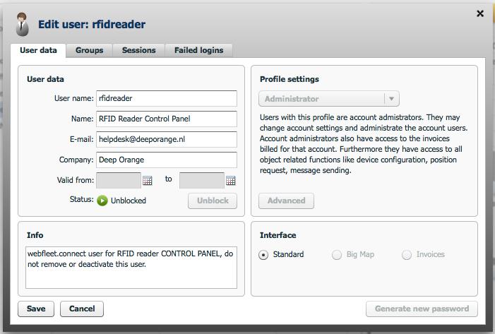 Voorbereiding De RFID reader maakt via Bluetooth contact met de LINK 510 unit van TomTom Business Solutions.