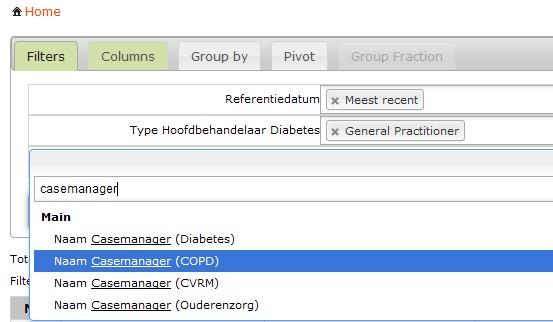 Analytics: filters voor Casemanager toegevoegd In Analytics zijn filters toegevoegd voor de Casemanager.