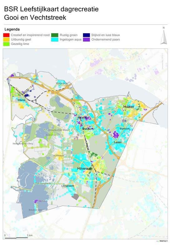 Figuur 5.1 BSR Leefstijlkaart Gooi- en Vechtstreek. Het recreatieve aanbod in en rond Anna s Hoeve In de modelberekening beperken we ons niet tot het plangebied Anna s Hoeve.