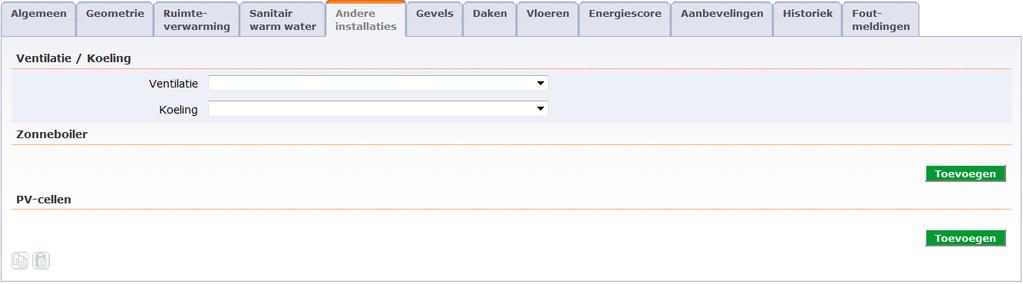 Om de gegevens te bewaren, klikt u op de knop Opslaan. ANDERE ACTIES SANITAIR WARM WATER De volgende acties zijn mogelijk per installatie sanitair warm water. Raadplegen.