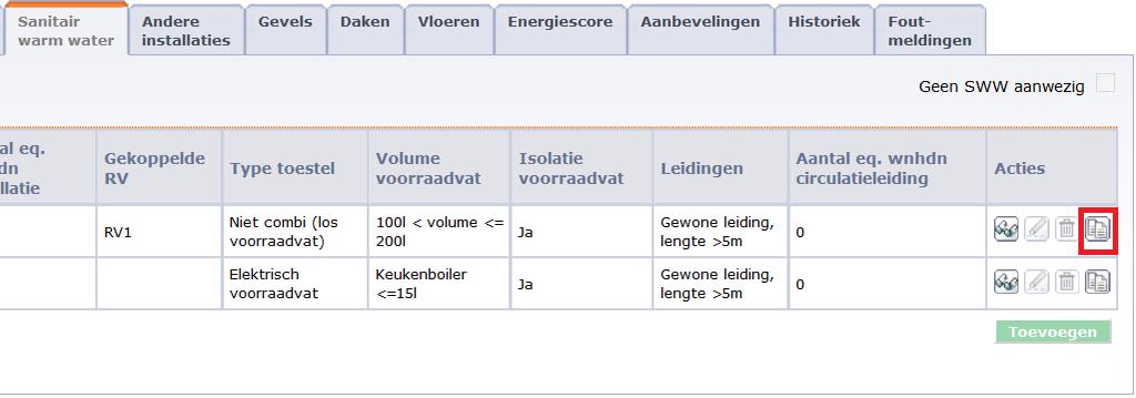 Vervolgens gaat u naar een andere wooneenheid in de beheerlijst door op het Wooneenheid Id te klikken.