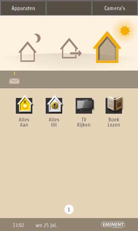 37 NEDERLANDS 10.0 Lokaal en op afstand bedienen van uw e- Centre 2 U kunt uw huis lokaal en extern bedienen en de camera s bekijken via een speciale pagina op het e-centre 2.