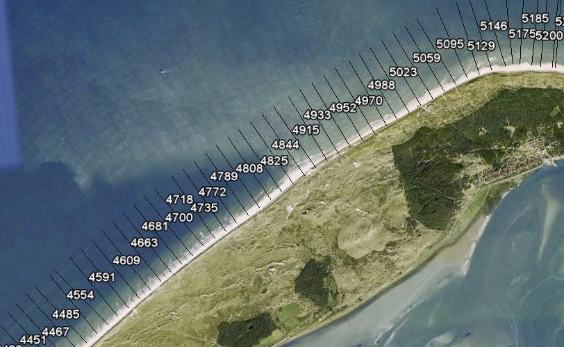Locatie kustlangs (raaien) o 4663 tot 5005, de raaien 5000 tot 5100 liggen ruim zeewaarts en hebben een uitbouwende trend. Volume o Voor volledige compensatie van de optredende erosie is 7.