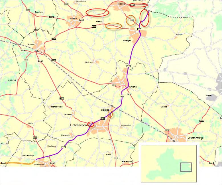 IIB: reconstructie kruispunten: Rijkswaterstaat; 2,8 miljoen en gemeenten Oost Gelre en Oude IJsselstreek 0,5 miljoen Opheffing en verlegging kruispunt N18-N312 en aanleg fietstunnel: Rijkswaterstaat