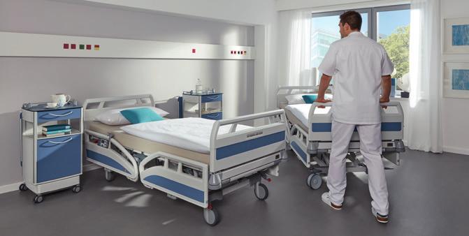 Voorgeprogrammeerde verzorgpositie van het bed op het geïntegreerde bedieningspaneel 5. Verpleegkundigen krijgen in de dagelijkse zorg vaak te maken met fysieke en mentale inspanningen.